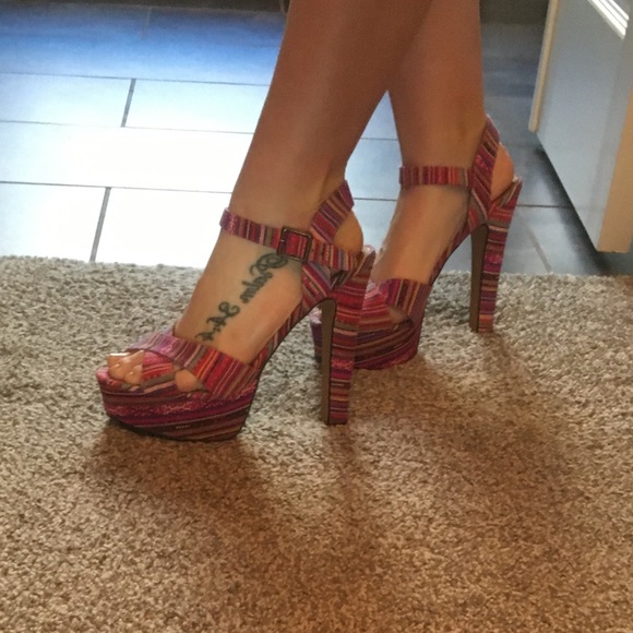 Steve Madden boho platform tribal heels size 10 - Picture 3 of 8